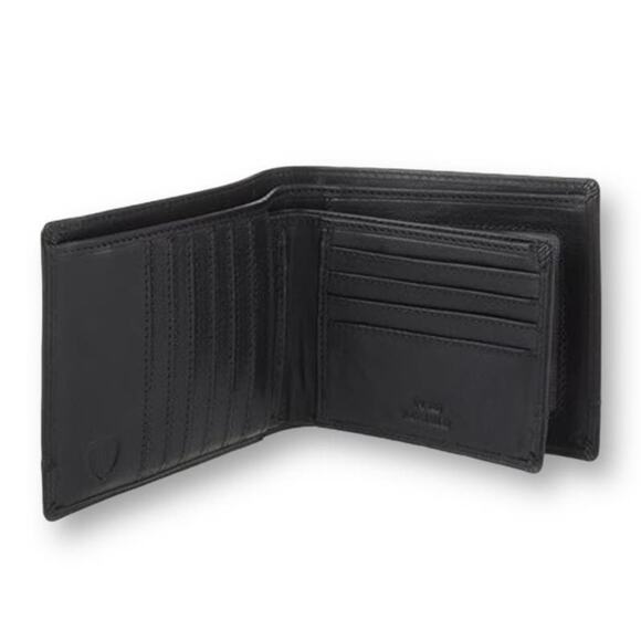 Spikes & Sparrow Alexander Black Leather RFID Billfold Credit Card Wallet Combo - Picture 6 of 13
